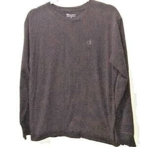 Champion Men’s Athletic Shirt Long Sleeves Black 100% Cotton Sz M